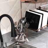 Porta Talheres Escorredor Redondo Rose Gold - Ela Decora